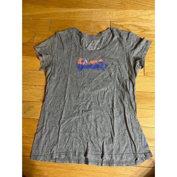 Patagonia women's fitted short sleeve scoop neck cotton graphic t-shirt size lar - Picture 1 of 7